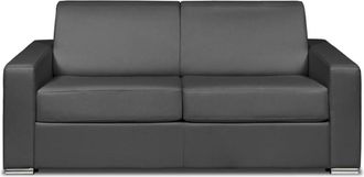 VENTE-UNIQUE.COM Sofá cama 100% piel 3 plazas gris 194x223cm