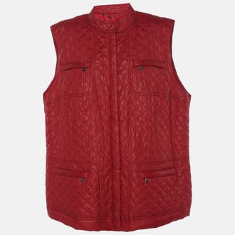 Marina Rinaldi Marina Sport By Marina Rinaldi Red Quilted Nylon Light Vest Jacket