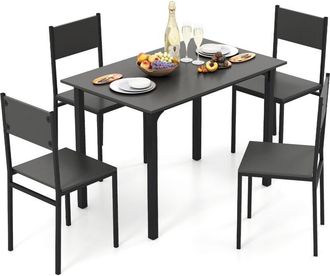Costway 5Pcs Modern Kitchen Dining Room Furniture Dining Table Set for 4-Grey