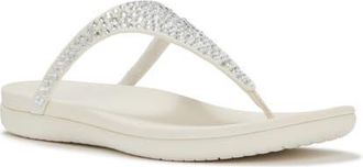 FitFlop Solay Mixed-Crystal Toe-Post Sandals in Cream at Nordstrom, Size 10