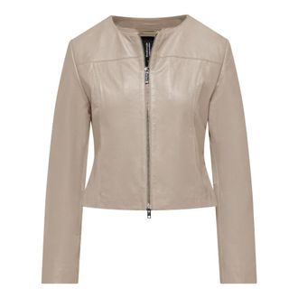 Bomboogie Chaqueta de Cuero de Cordero - Jackets - Mujer - Beige - S
