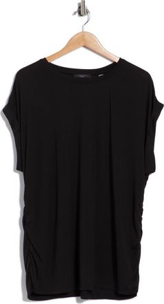 T Tahari Cuff Short Sleeve Ruched T-Shirt in Black at Nordstrom Rack, Size 1 X