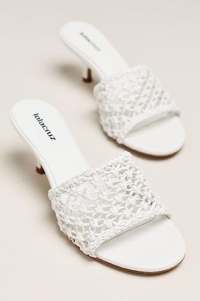 Lola Cruz Woven Heeled Mule Sandals