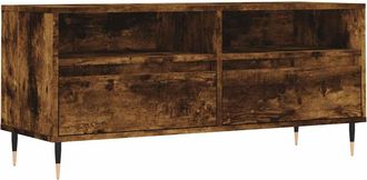 vidaXL Vidaxl - Mueble De Tv Madera Contrachapada Roble Ahumado 100x34,5x44,5cm