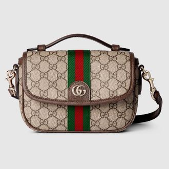 Gucci Ophidia Small Top Handle Bag, Beige, GG Canvas