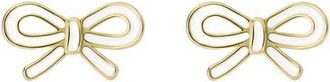 Ted Baker Bowie Tie Bow Enamel Stud Earrings in Metallic Gold at Nordstrom
