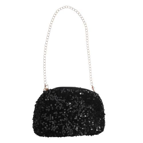 Sac à Main Soirée Marron Brodé De Paillettes Et Perles - Neuf Sans étiquette (L25 X H10 X P4.5 Cm)