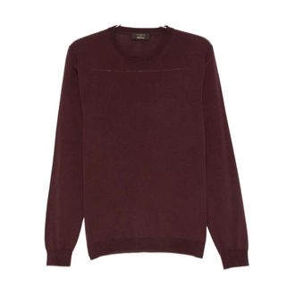 Zanone Sweatshirts, male, Brown, M, Crew Neck Jumper