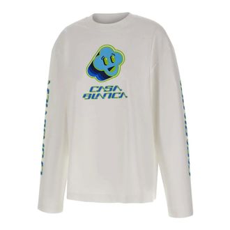 Casablanca Long Sleeve Tops, female, White, Size: XS Smiley Future Sweater