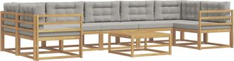 vidaXL Conjunto De Sof&aacute;s De Exterior 6 Uds. Blanco Y Gris Claro Vidaxl