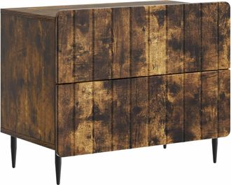 vidaXL Armario De Noche Roble Ahumado 62 X 34,5 X 49,5 Cm Vidaxl