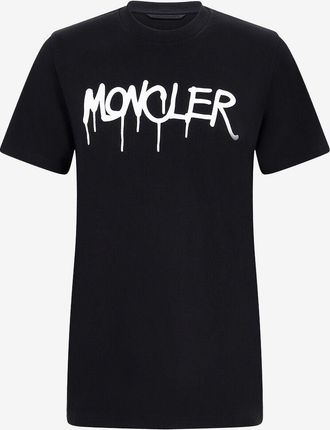 Moncler Kurzarm-T-Shirt mit Graffiti-Logo