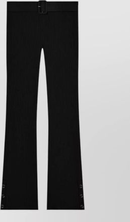 Courr&egrave;ges ribbed-knit capri flared trousers