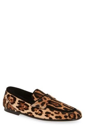Dolce & Gabbana Ariosto Genuine Calf Hair Loafer in Leopard Print Calf Hair at Nordstrom, Size 12Us