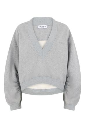 The Attico Cropped Sweater With Balloon Sleeves