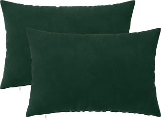 vidaXL Coj&iacute;n Con Almohada Heerlen 2 Uds. Verde Oscuro Terciopelo Vidaxl