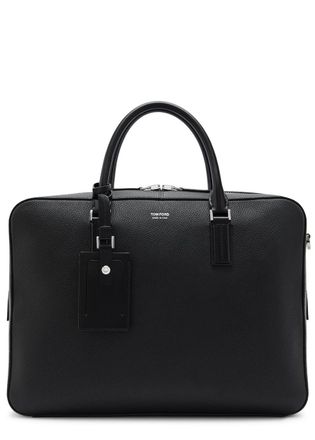 Tom Ford Elliot Grained Leather Briefcase - Black - One Size