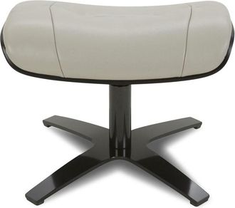 MyNewDesign Puf en piel gris y roble negro