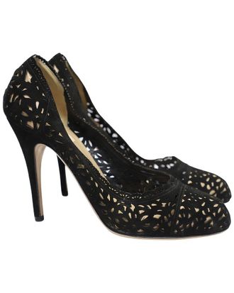 Valentino Garavani Valentino Womens Suede Laser Cut Pumps (Authentic Pre-Loved)