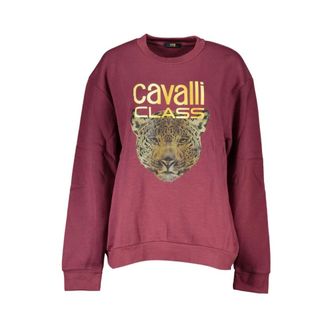 Cavalli Katoenen Sweater - Dames - Sweatshirts - Paars - S - Katoen - Hoodies & sweatvesten