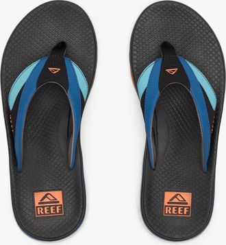 Reef Fanning Mens Toe-post Sandals Blue/black/orange - Size UK 10