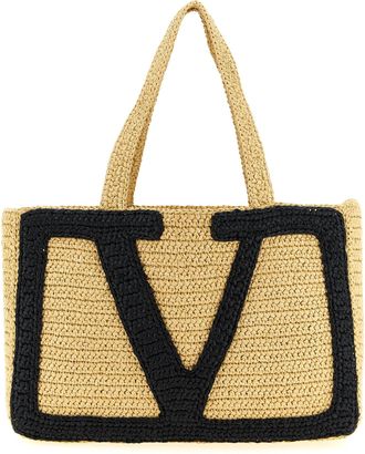 Valentino Garavani Black Viscose Tote Womens Bag