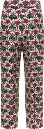Max Mara Womens Purple Silk Casual Pants