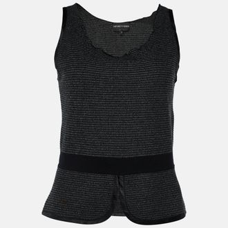Emporio Armani Black Knit Sleeveless Top