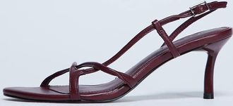 Topshop Amelia - Sandali minimal bordeaux con tacco medio-Rosso