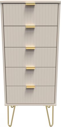 Welcome Furniture Breda Ready Assembled 5 Drawer Tallboy in Kashmir Matt - Welcome Furniture | TJ Hughes
