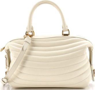Ferragamo Convertible Top Handle Bowling Bag Quilted Leather