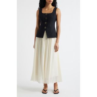 Moon River Sleeveless Two-Piece Dress in Black/Ivory at Nordstrom, Size X-Small