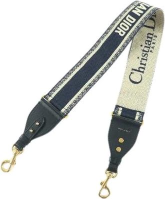 Dior Pre-owned Oblique Canvas Schouderband - Dames - Vintage Accessoires - Blauw - ONE Size - Vintage