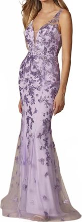 Juliet V-Neck Prom Dress In Lilac