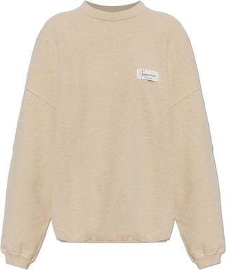 Jacquemus Cotton Sweatshirt Montaigne - Dames - Sweatshirts - Beige - S - Katoen - Hoodies & sweatvesten