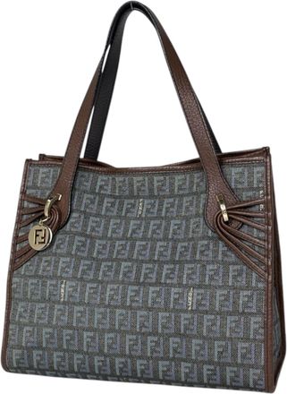 Fendi Brown Green Zucchino Tote Bag (Pre-Owned)