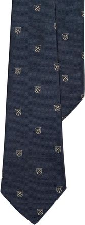 Polo Ralph Lauren crest-patterned tie - men - Mulberry Silk - One Size - Blue