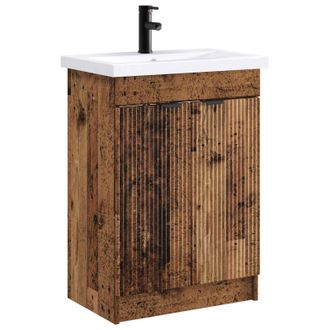 vidaXL Juego De Muebles De Ba&ntilde;o Madera Envejecida 78,5 X 37,5 X 81 Cm Vidaxl