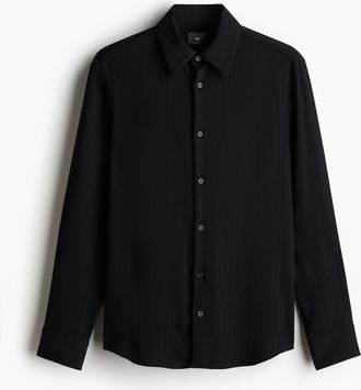 H&M Hemd in Regular Fit - Schwarz