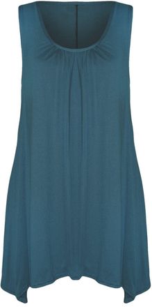Generic New Ladies Hanky Hem Womens Sleeveless Scoop Neck Jersey Long Tunic Vest Top 8-26 (UK 20/22, Teal)