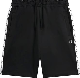 Fred Perry logo-embroidered track shorts - Black