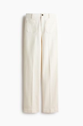 H&M Wide High Jeans - White