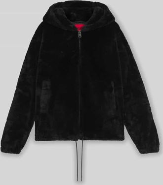 HUGO BOSS Regular Fit Webpelzjacke mit Kapuze Modell BEDO2541 in Black, Größe XXL