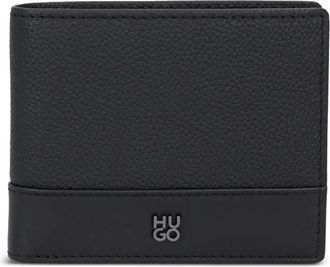 HUGO BOSS Portafoglio in pelle con inserti - Nero