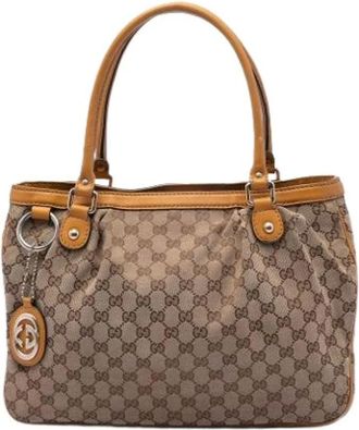 Gucci Pre-owned Handbags, female, Brown, Size: ONE SIZE Pre-owned Sukey Tote Bag