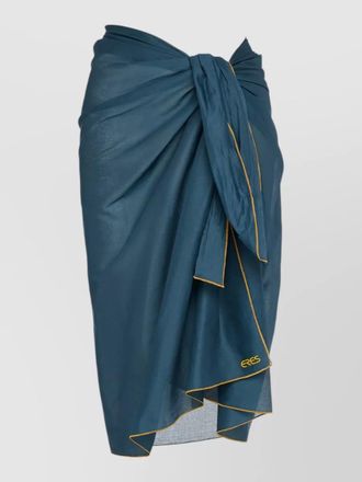 Eres cotton voile sarong contrast trim halter neck