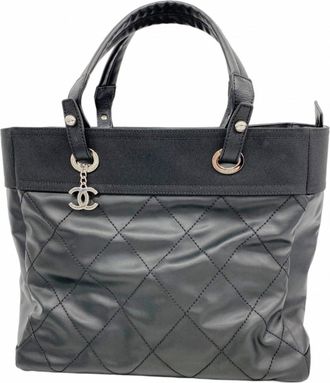 Chanel Black Canvas Tote Bag (Pre-Owned)