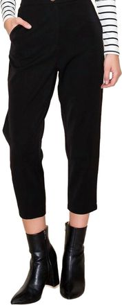 Staccato Waist Band Button And Zipper Closer Pants In Black