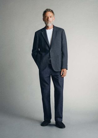 Mango Blazer western in cotone e lana italiana indaco - Uomo - 48 - MANGO MAN