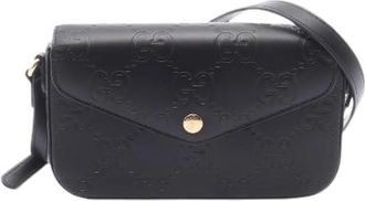 Gucci Pre-owned Borsa a Spalla GG Super Mini in Pelle - - Pre-owned - Donna - Nero - ONE SIZE